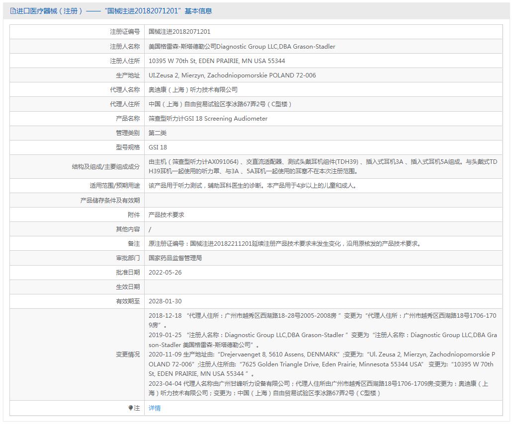 美国GSI18筛查型听力计